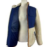 Duluth Women's Sherpa Blue Cream Colorblock Full Zip Jacket Medium Item 85806 Photo 7