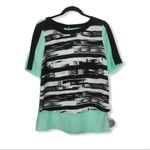 Attention  Mint Green & Black Abstract High-Low Blouse | Size S Photo 1