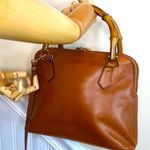 Gucci  Bamboo Handle & Burned Orange Leather Dome Shaped Top Zipper Crossbody Bag Photo 2