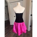 Vtg Scarlett Nite Prom Dress Pink Black Velvet Short Bubble Strapless Bow 7/8 Photo 5