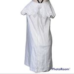 Mud Pie  XS Laurel one shoulder dress white lined cotton poplin eyelet embroidery Photo 2