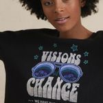 Anthropologie NWR $78 Black Vision Of Change Thermal Pullover M Photo 0