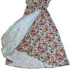 ALY DALY Women's Floral Print Wrap Midi Dress Short Sleeve Summer Spring Sz SM White Photo 6