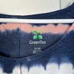 Green Tea Blue Pink White Tie Dye Soft Pullover Shirt Blouse Size XL EUC #5988 Photo 4
