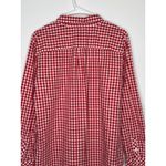 Talbots red gingham button-down shirt blouse holiday preppy size large Photo 12