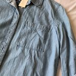 Aeropostale Blue Chambray Shirt With Lace Appliqué Detail Photo 2