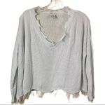 Main Strip  Loose Fit V-Neck Fringe Crop Sweater Size Small Photo 0