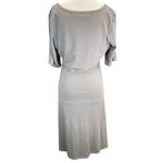 Garnet Hill Garnet‎ Hill Women's Gray Midi Casual Dress Scoop Neck Short Sleeve Medium Photo 2