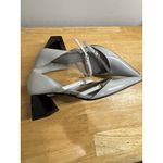 Schutz Mid Rue Gray Leather Mid Block Heel Pointed Toe Double Straps (Read) 7.5 Photo 5