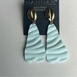NEW Hannah Clay Poly Drop Earrings Teal and Gold Blue Photo 2