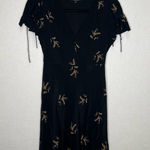 Madewell  | Black 0 Midi Sheath Dress Short‎ Sleeve Silk Photo 0