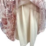 Southern Fried Chicks Southern Fried Chics Rose Gold Sequin Floral Mesh Midi Dress M Adjustable Straps Photo 9