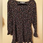 ZARA  Floral Print Long sleeve Mini Dress Black S Photo 6
