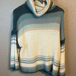Anthropologie Courtney Cowl Neck White Striped Pullover Sweater Size Small Photo 0
