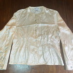 Vintage Mel & Lisa 100% Silk Mother Of Pearl Button Down Long Sleeve Blouse Sz 8 Photo 0