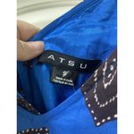 Anthropologie Atsu Flounced Paisley Dress Womens Small Blue Midi Boho Photo 3