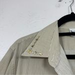 Vintage Hana Striped Giraffe Rhinestone Button Down Shirt Womens L Quirky Zoo Green Size L Photo 3