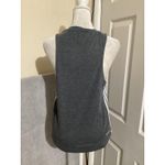 Adidas Tank Top Womens Small Gray AEROREADY Primegreen 3-Stripes Athletic Gym Photo 2