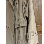 Gallery Trench Coat Removable Hood Classic Rain Coat Button Front Size 12 Medium Photo 11