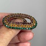 Vintage Musi bejeweled dress clip. Green Photo 1