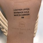 Ann Taylor Women’s Leather Cream Woven Braided Square Toe Chunky Block Heels Photo 6