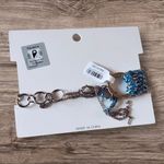 Free People NWT Acadia Anklet With Tassel in Blue & Gold Photo 4