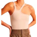 Abercrombie & Fitch cream beige bodysuit sleeveless one shoulder cut out large Photo 1
