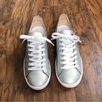 Schutz • Ofelia Prata Sneaker metallic silver lace up trainer court shoe Photo 2
