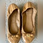 Tory Burch Eddie Bow Patent Leather Ballet Flats Size 6 Royal Tan Excellent Cond. Photo 2