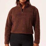 Girlfriend Collective Brown Teddy Jacket Quarter-Zip Photo 0