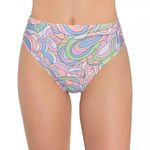 Salt & Cove Juniors Bikini Bottom High Waist Swirl Geometric Pink Blue Green L Size undefined Photo 0