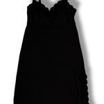 Vtg Komar Black Slip Dress Silky Lace Trim Side Slit Dress Sz 36 Average Photo 0