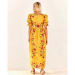 Farm Rio yellow midi dress NEW Photo 4