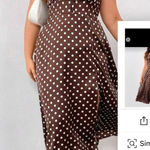 SheIn Brown and cream polka dot dress Photo 0