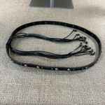 Coldwater Creek Skinny Leather Studded Fringed Belt That Ties S/M Photo 8