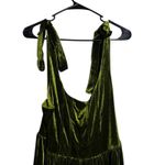 Cider  Olive Green Velvet Tie Shoulder Maxi Dress Photo 5