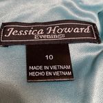 Jessica Howard  Green Sleeveless Jeweled Rhinestone Ruffle Mini Sheath Dress 10 Photo 3