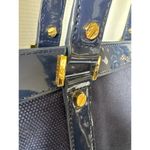 Tory Burch  Canvas Jane Tote navy patient leather Shoulder Bag Photo 6