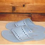 Diane Von Furstenberg  Womens Blue 7.5 Leather Sandals Shoes Photo 1