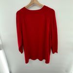 Lane Bryant  Red Crew Neck Sweater Gold Button Detail 3/4 Sleeve Plus Size 26/28 Photo 3