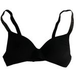 Victoria's Secret Black Wireless Bra Incredible Black Gold Logo Straps Size 32B Photo 1