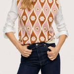 Mango - Retro Pink and Brown Sleeveless jumper - Size Small Photo 0