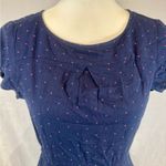 J.Crew  pleated navy and pink tiny polka dots dress with pockets size 2 Photo 1