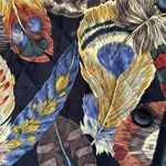 Vintage Sharon Young Sportswear Quilted Button Jacket Size Large Feathers Pocket Photo 3