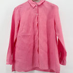 J.‎ Jill Love Linen Essential Shirt Women's Medium Pink Button Down Long Sleeve Photo 0