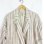 Anthropologie  Maeve Danielle Blazer Large Striped Cream Photo 3