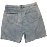 Pretty Little Thing Medium Wash Long Length Cut-off Distressed Jean Shorts Size 14 Photo 5