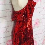 Leith red sequin mini cocktail party dress Photo 5