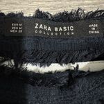 ZARA BASIC Black Textured Fringe Border White Side Long Sleeve Top Women Size M Size M Photo 7