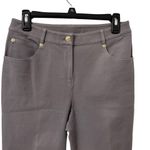 St. John  Yellow Label Cotton Stretch Chino Pants Slacks Straight Leg Grey Size 4 Photo 1